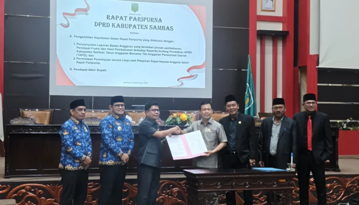 Delapan Fraksi DPRD Sambas Beri Persetujuan Raperda Perubahan APBD 2026